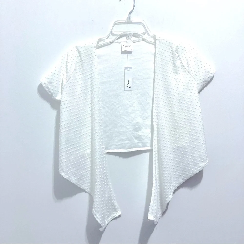 🆕 Livi by Olivia Rae Open Front Cropped White Shrug